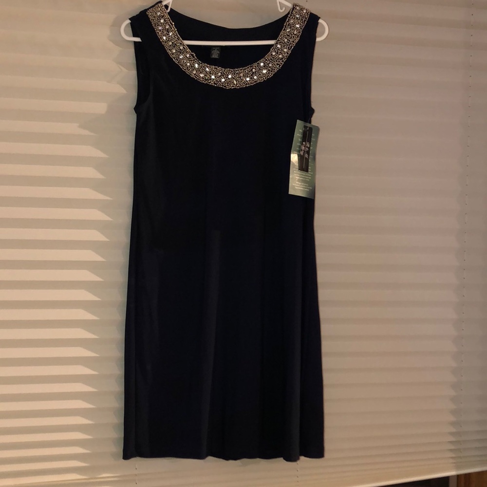 R & M Richard collection navy beaded dress